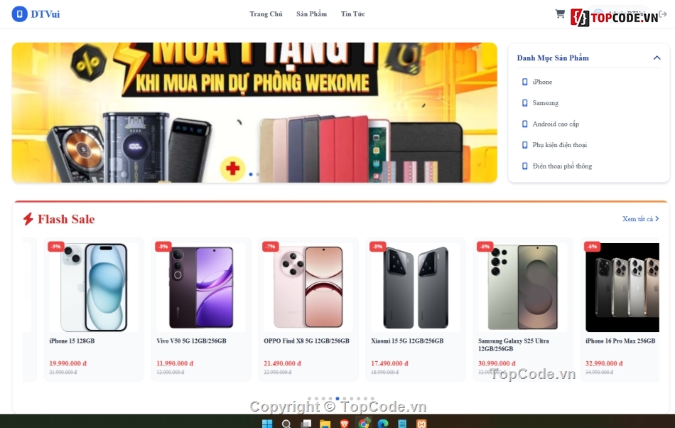 web bán điện thoại,website bán điện thoại,web bán phụ kiện
